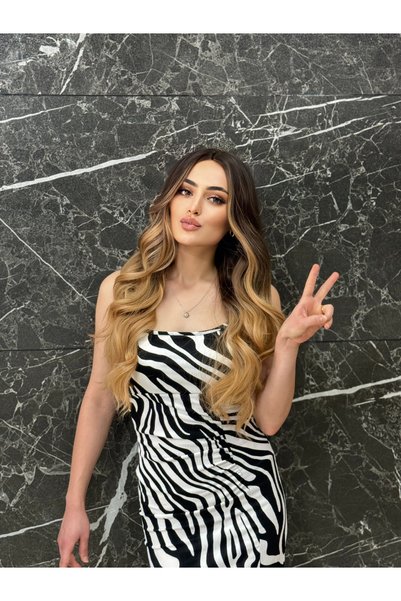 Fenomen Peruk Perçemsiz Su Dalgalı Koyu Ombreli Vip Peruk
