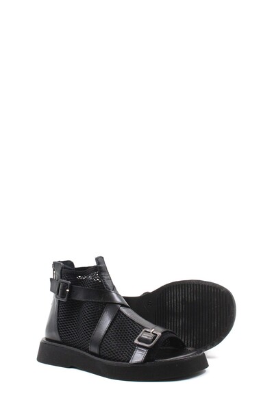 Ayakkabıhane Sandale de damă din piele naturală neagră - AH0828126120878