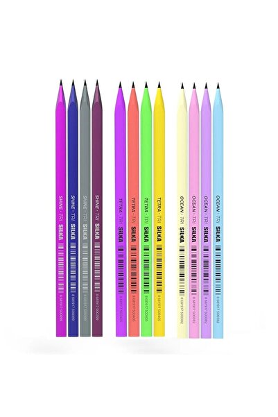 Silka Üçgen Karışık Renkli Kurşun Kalem 6'li