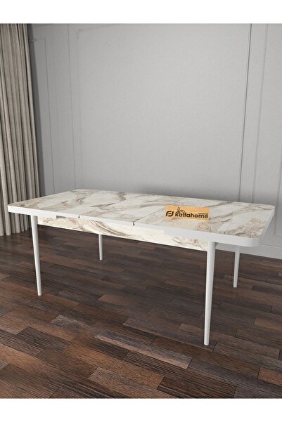 Kaffahome Elf Serisi , 80x130 Açılır Masa Yemek Masası Mutfak Masası , 6 Kişilik Masa - Carra