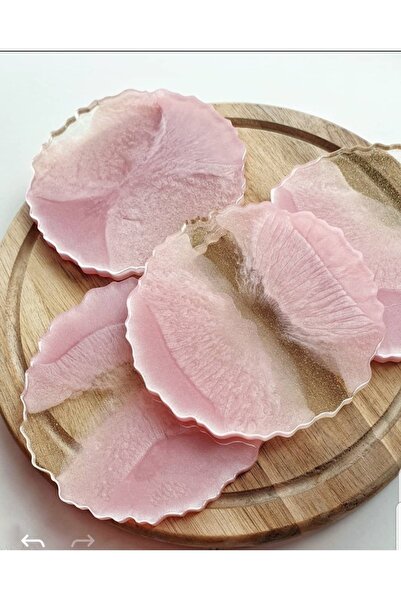 Sultan Tasarım Sedef Varaklı 4 Lü Epoksi Bardak Altlığı Takımı