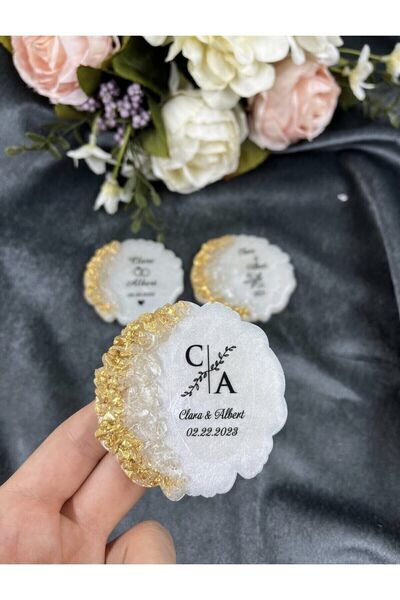 Sultan Tasarım 6 Cm - 10 Adet Dalgalı Söz Nişan Düğün Kız Erkek Bebek Yenidoğ...