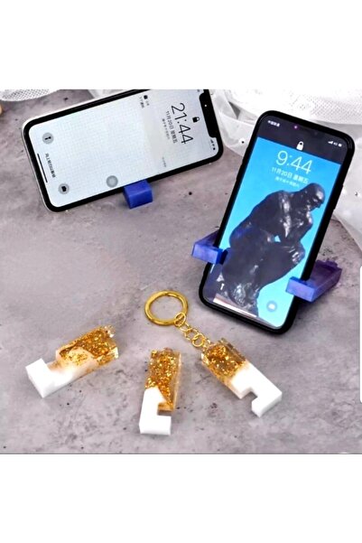 Sultan Tasarım Suport pentru telefon epoxidic Sultan cu foițe de aur, breloc ...