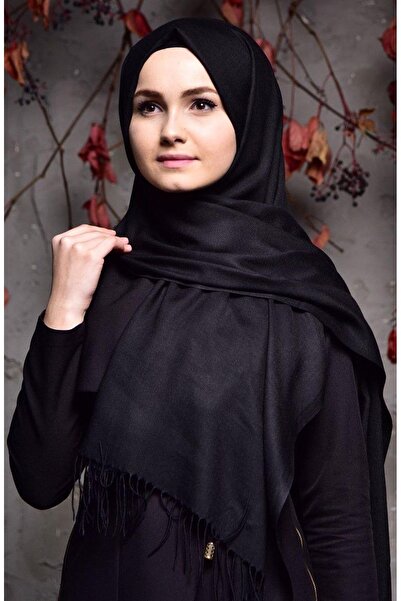 İSTANBULSTYLEMODA Şal Negru Paşmina 190x70 Şal2313