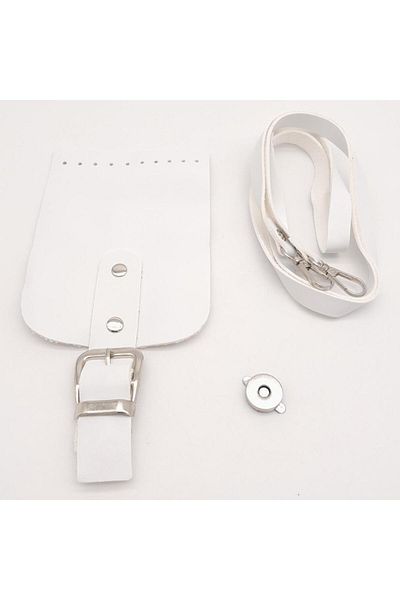 angel çanta aksesuar Geantă Angel de culoare albă - Set de genți din piele artificială cu cataramă și dispozitiv