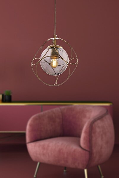 Begüsa Suna Tekli Eskitme-füme Camlı Avize