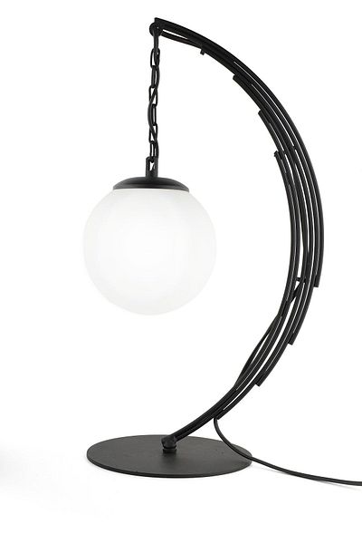 Begüsa Black and White Glass - Ayko Table Lamp