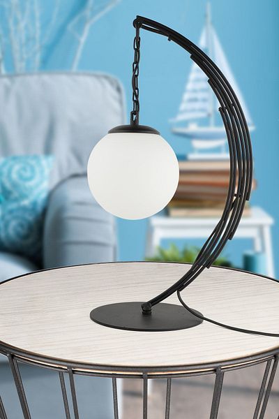 Begüsa Black and White Glass - Ayko Table Lamp