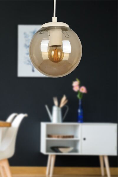 Begüsa Malta Single Chandelier White Honey Glass