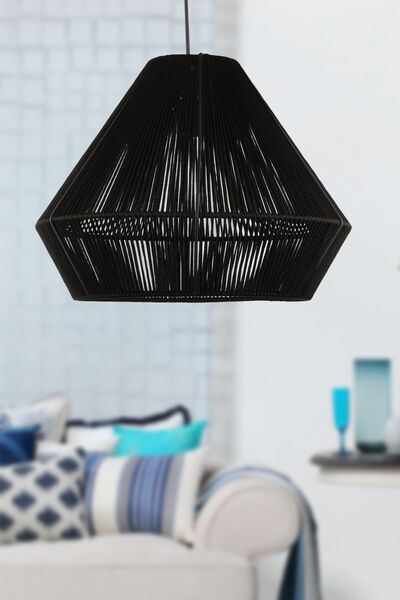 Begüsa Kalte Tekli Avize Siyah 40 Cm Örgülü