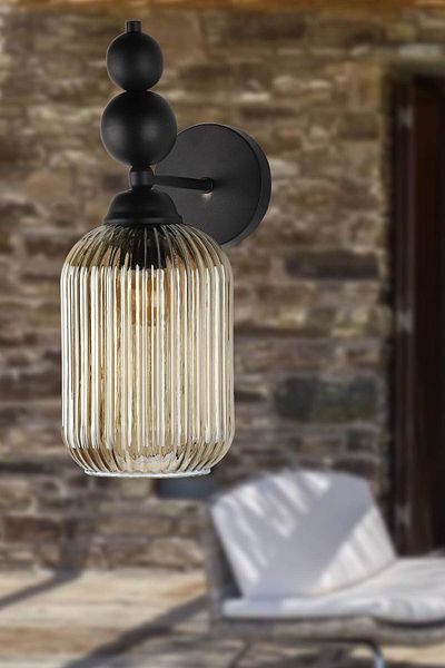Begüsa Vamos Sconce Black Smoked Glass