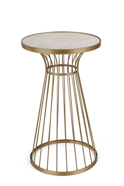 Begüsa Teksas Sehpa Eskitme Mermer Ahşap