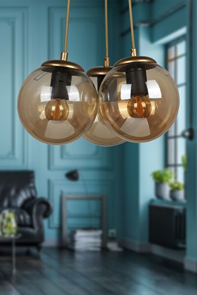 Begüsa Malta 3.lü Avize Eskitme Bal Cam