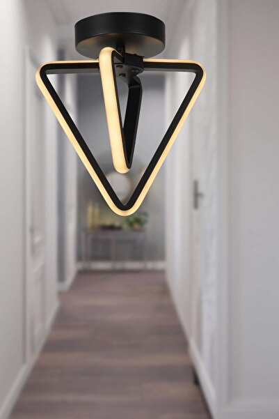 Begüsa Barış 3 Renk Ledli Tavan Montaj Tekli Avize Siyah