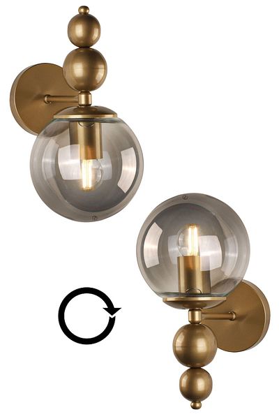 Begüsa Endless Sconce 2 Pieces Antiqued Smoked Glass