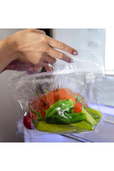PALPAK Sebzeleri Taze Tutan Kilitli, Koruma Poşeti 24x22 Cm - 5'li