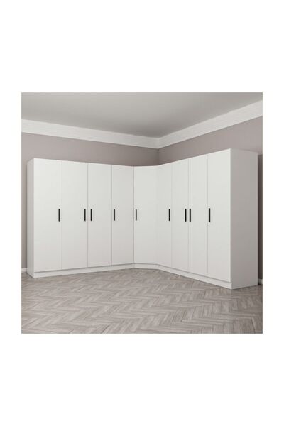 Minar Kale 9 Kapak 4ç Köşe Zincir Dolap - Beyaz