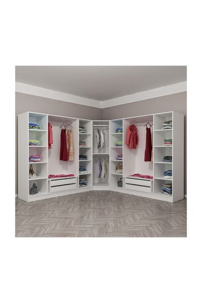 Minar Kale 9 Kapak 4ç Köşe Zincir Dolap - Beyaz