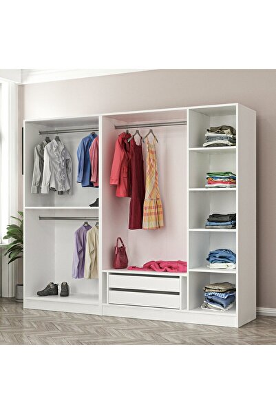 Minar Kale 190cm 5 Bolme 2 Cek Gıyınme Dlp Beyaz