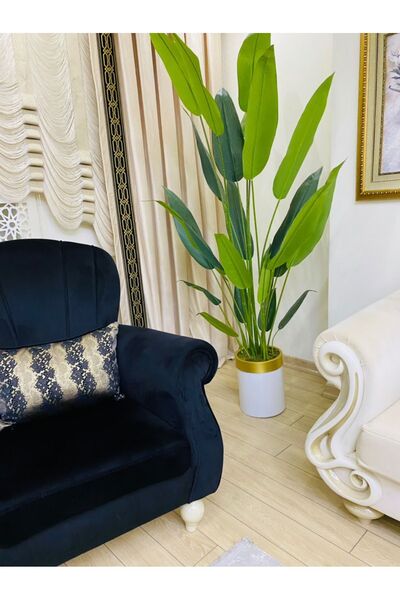 İremÇiçekçilik Beyaz Gold Saksıda Starliçe 200 Cm Yapay Ağaç Yapay Çiçek