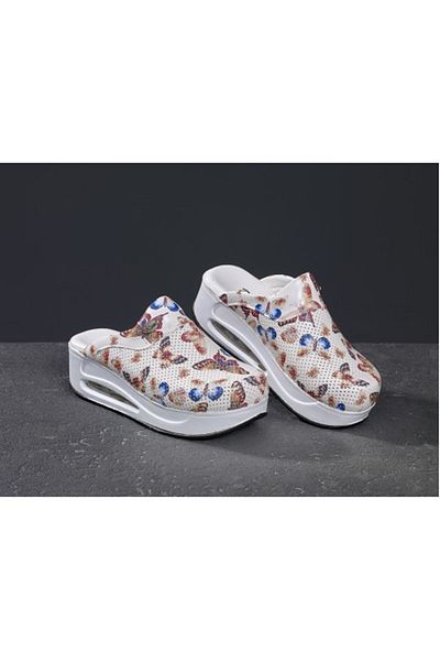 Zenith Sabo Air Sole Wedge Heeled Orthopedic Hospital Nurse Γυναικείες Παντόφλες Πεταλούδα