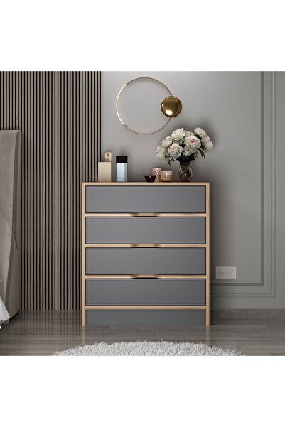 Minar Elina Şifonyer 4ç - Dore Antrasit