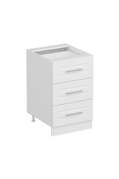 Minar Mutfak Modül Alt 3ç Nray 50cm Dolap Beyaz Mebran C Beyaz