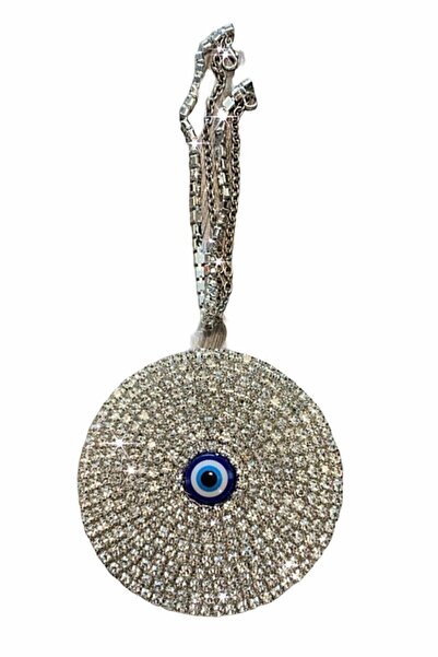 dr pleksi Gümüş Taşlı Dikiz Ayna Süsü Nazarlık 5 Cm