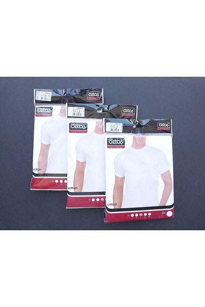 Öztaş Underwear 3 Pieces Men's Crew Neck Undershirt