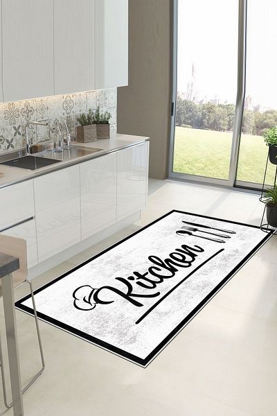 Life Decortiva Digital Printing Washable Non-Slip Base Kitchen Carpet