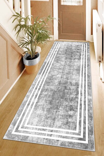 Lavita Home Machine Washable Non-Slip Stain Resistant Modern Gray Cutting Run...