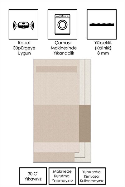 Confidence Home Machine Washable Non-Slip Base Stain Resistant Beige Living Room Carpet Kitchen Carpet and Runner