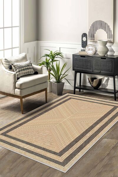 Confidence Home Makinede Yıkanabilir Kaymaz Taban Leke Tutmaz Bej Salon Halıs...