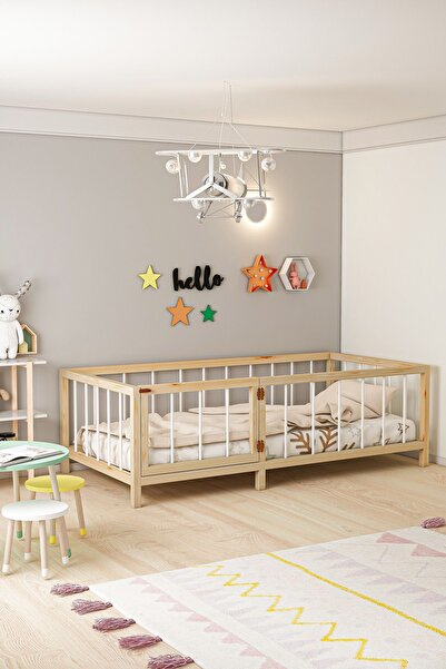 Givayo Mobilya MALEYA DOĞAL AHŞAP BEBEK ÇOCUK YATAĞI