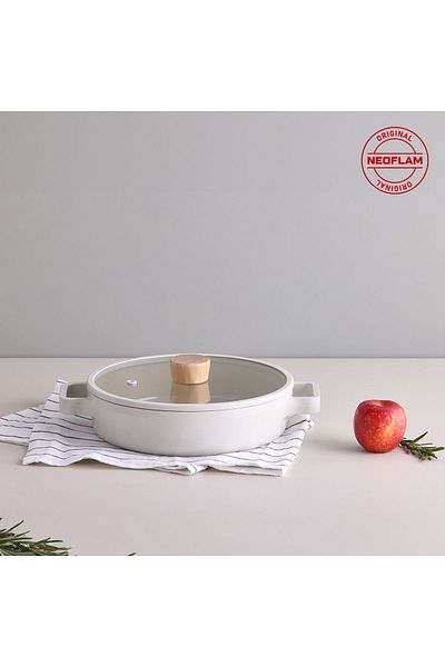 NEOFLAM Fika Beige 5 Piece Practical 26 cm Pot Pan Wok Set