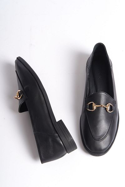 Shoesers Дамски обувки със специален дизайн от естествена кожа и елегантна катарама с ниски мокасини