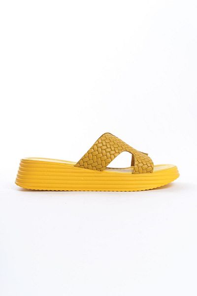 Shoesers Women's Special Design Double Striped Genuine Leather Vaketa Slippers