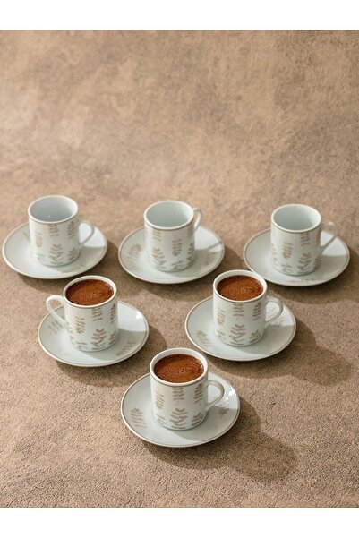 LCW HOME Baskılı Porselen Kahve Fincanı 6'lı