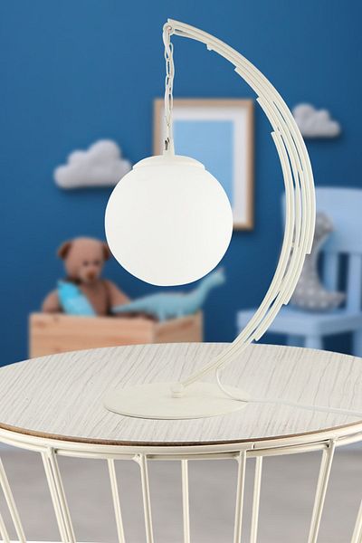 Begüsa Ayko White Lamp Table Glass