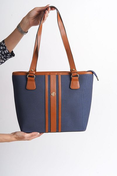 Redoxy Geantă de umăr cu model cu găleată cu dungi din piele cu design special pentru femei