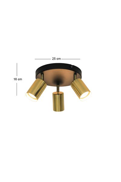 ekiLamp Movable Spot Ceiling Luminaire Black And Matte Gold 3 Pieces