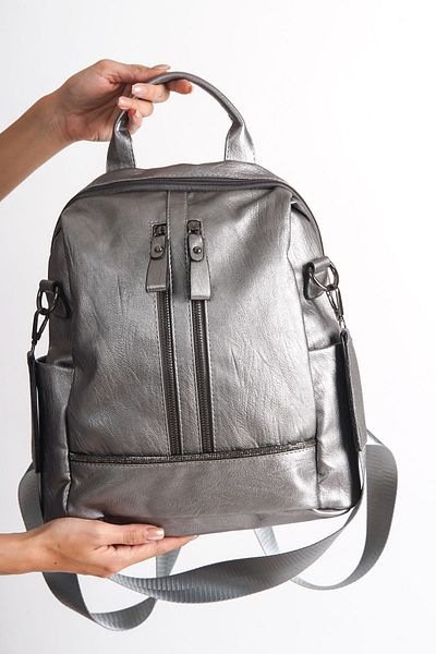 Redoxy Rucsac de damă din piele spălată lucioasă - Design special cu 3 compartimente