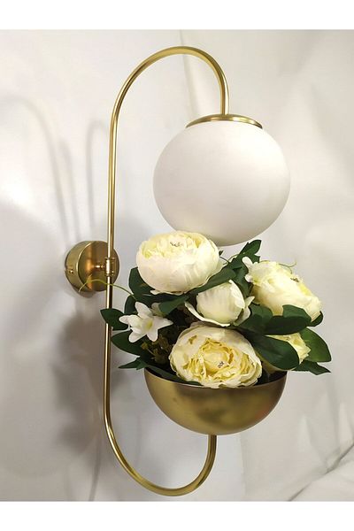 ekiLamp Special Design Modern Flower Pot White Glass Sconce