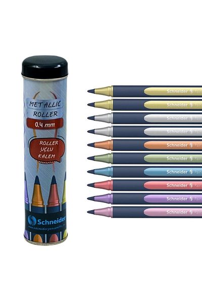 SCHNEIDER Paint-it 050 - 0.4mm Metallic Roller Pen, 10 Pieces Metal Tube