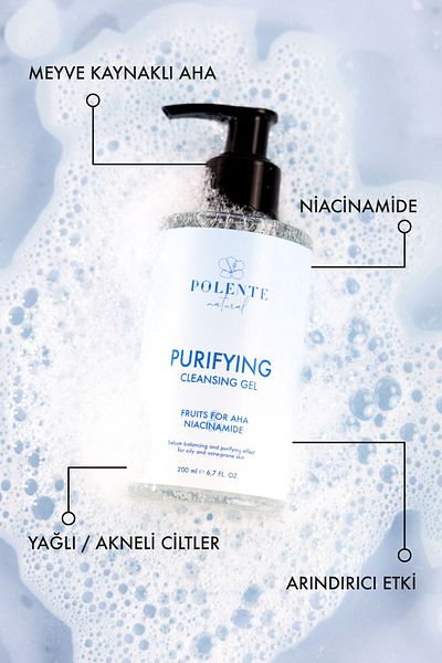 Polente Natural Purifying Skin Cleansing Set - Oily and Acne Prone Skin for Aha and Niacinamide