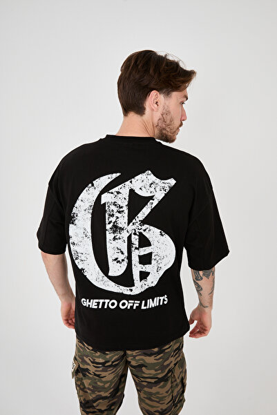 Ghetto off limits Back Big G Printed Siyah Oversize T-shirt Listeye Geri Dön