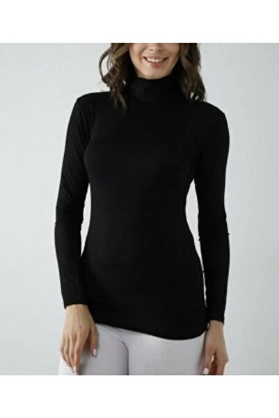 nacar çarşı Body din Lycra cu mâneci lungi, din bumbac pieptănat - Guler înal...