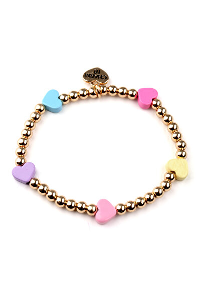 CHARM IT ! Gold Multi Heart Stretch Boncuk Bileklik