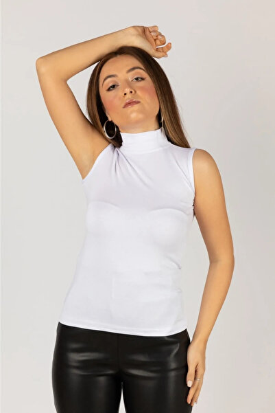 nacar çarşı Еластична ликра - дамски боди с полулодка, без ръкави