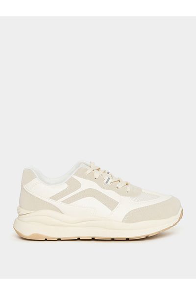 Styli Contrast Panel Lace Up Sneakers